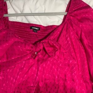 Express Pink Puff Long Sleeve Bodysuit XL